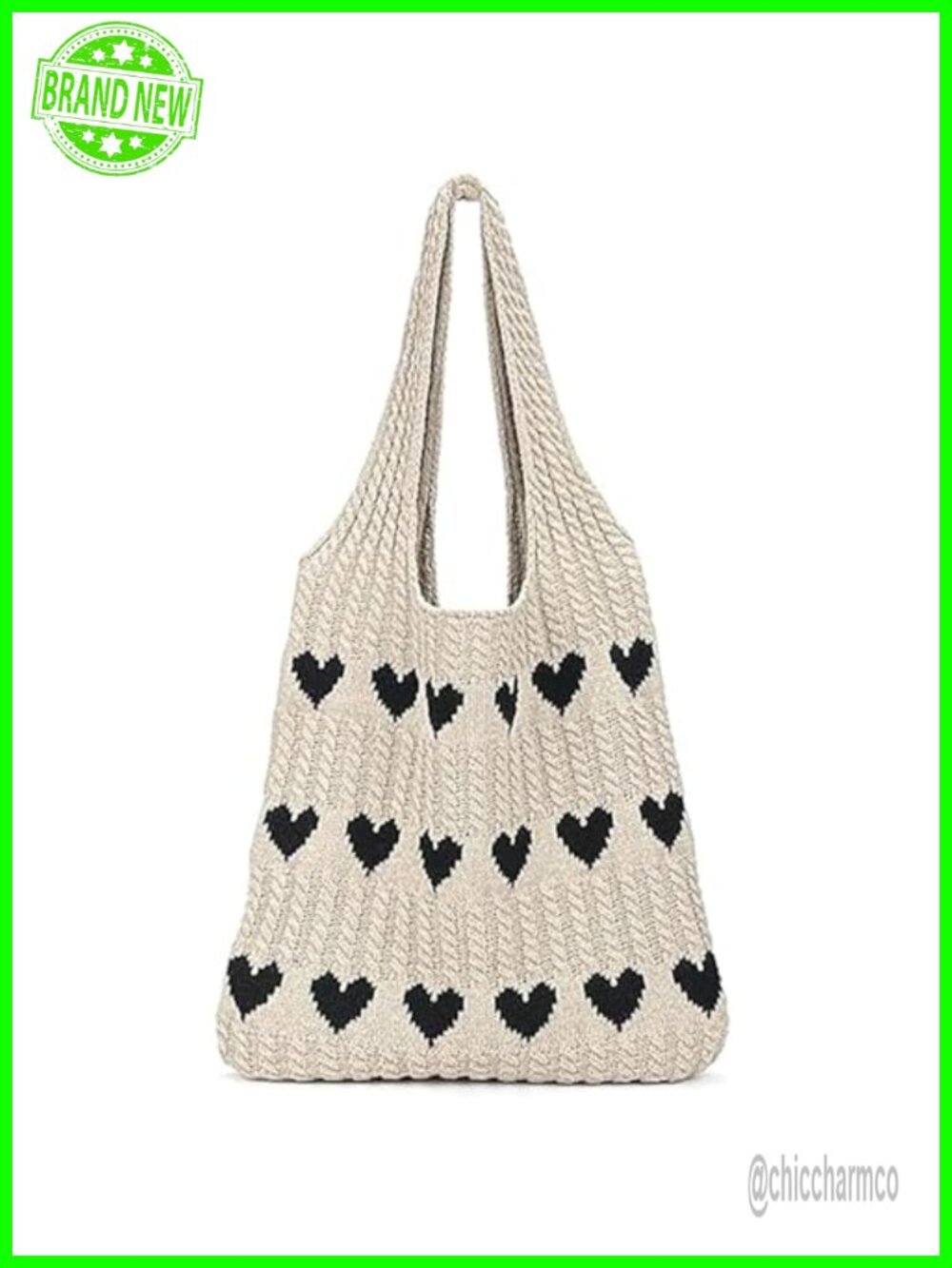 Knitted Shoulder Tote Bag Large Crochet Beach Hobo Aesthetic Handbag